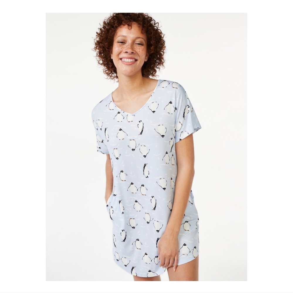 Joyspun women’s short sleeve sleepwear shirt penguin